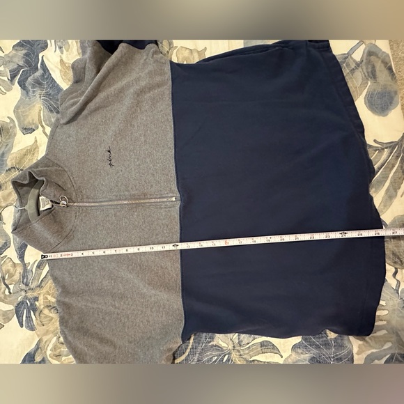 PINK Victoria's Secret Gray and Navy Zip Up Sweater - Picture 6 of 6